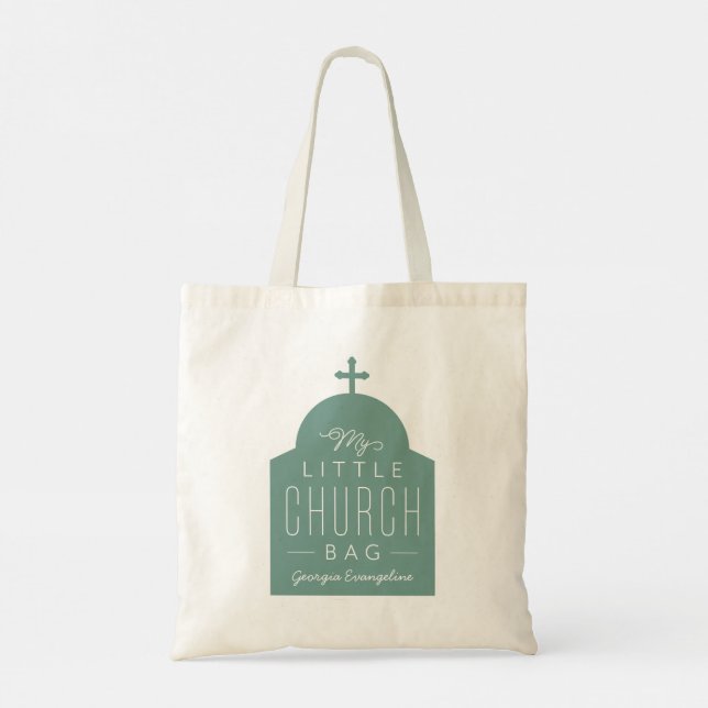 Tote Minha pequena sacola de igreja verde e giro bolsa  (Verso)