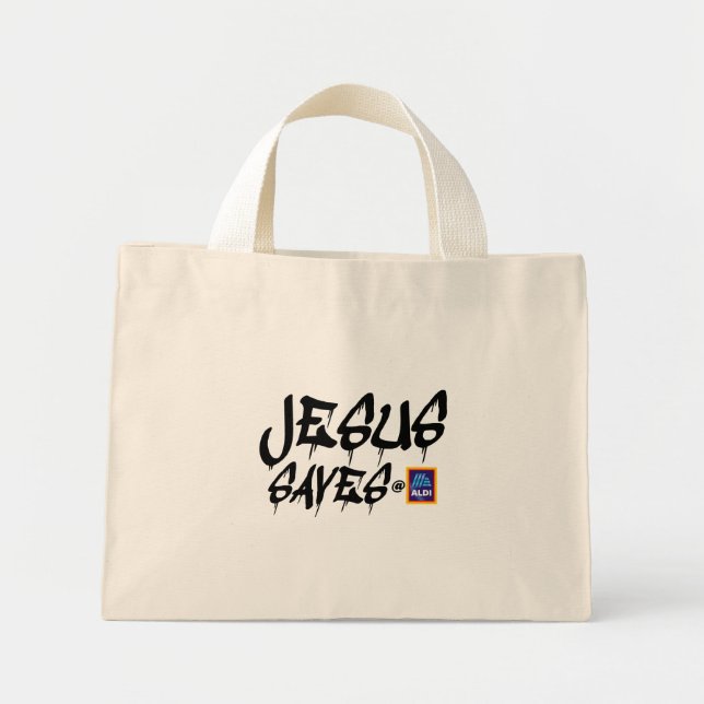 Tote Mini Aldi "Jesus salva" na bolsa (Frente)