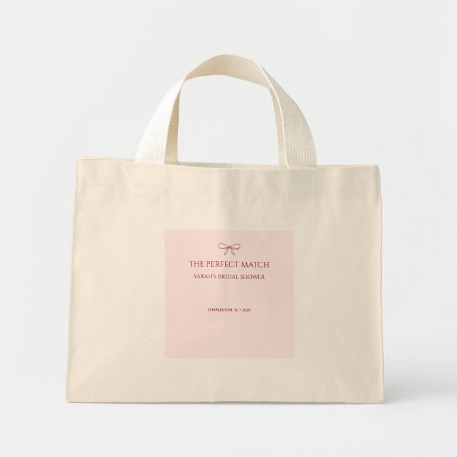 Tote Mini Bolsa Chic Pink Your Perfect Match para Chá de Noi (Frente)
