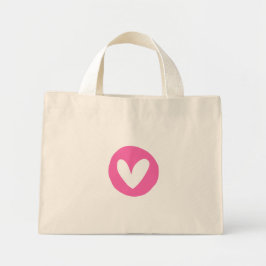 Tote Mini Bolsa com Design de Coração Rosa