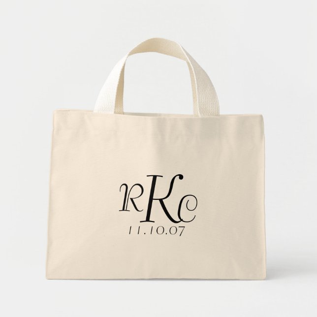 Tote Mini Bolsa de Casamento Monograma (Frente)
