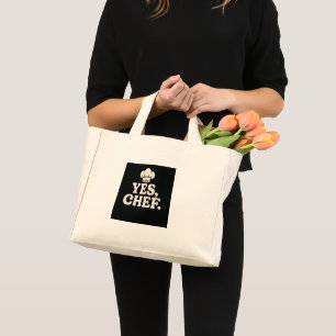Tote Mini Bolsa de Compras com Citação YES CHEF para Cozinha