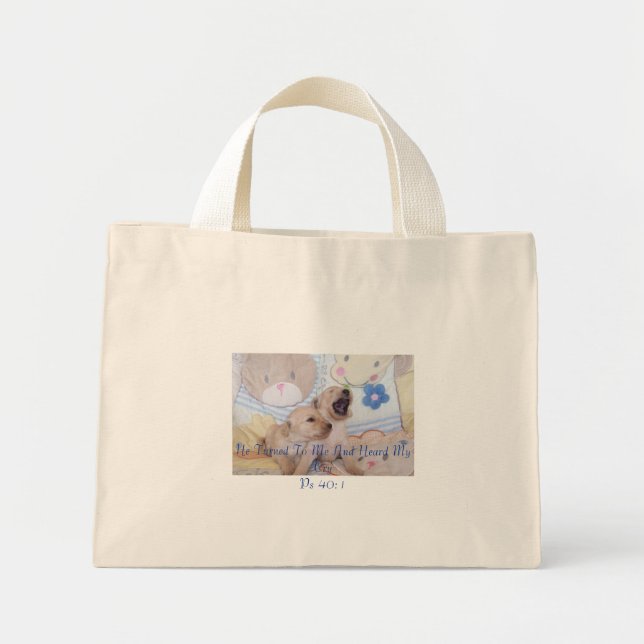 Tote Mini Bolsa de Escritura de Goldendoodle (Frente)