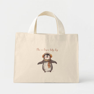 Tote Mini Bolsa de Natal personalizado. Saco do pinguim com 