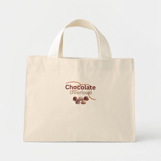 Tote Mini Bolsa de sobrecarga de chocolate (Frente)