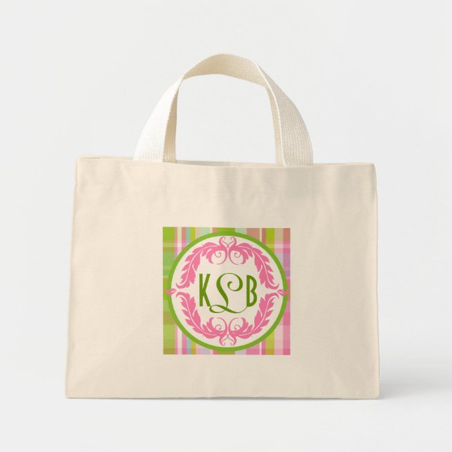 Tote Mini Bolsa rosa e verde (Frente)