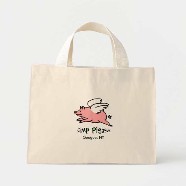 Tote Mini Camp Pigasus, bolsa de praia com listras azuis e b (Frente)