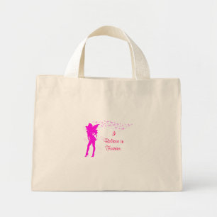 Tote Mini Fada rosa, eu acredito em Fairies na bolsa