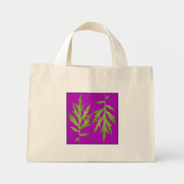 Tote Mini Folhas Selvagens em um Bolsa minúsculo