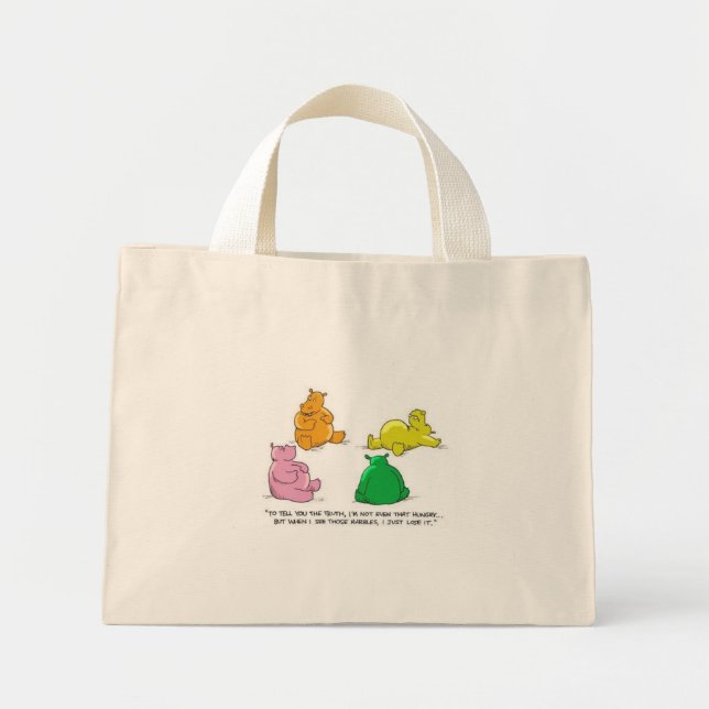 Tote Mini Hippos com fome! - Bolsa pequeno (Frente)