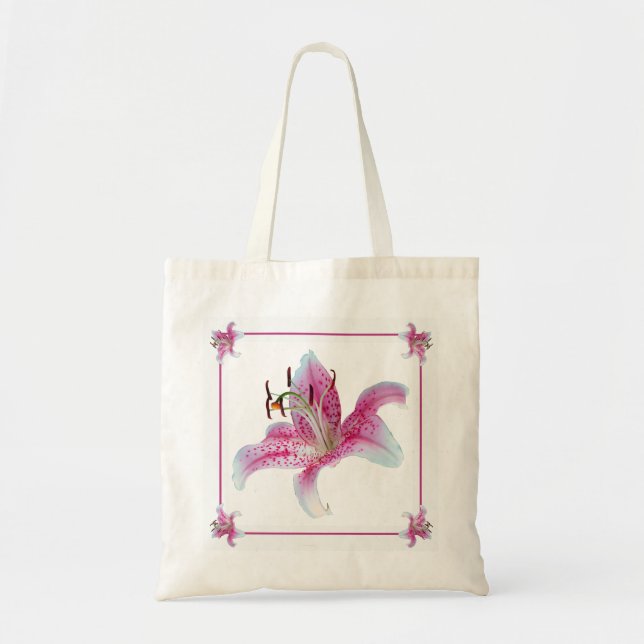 Tote Mini Tiny Bolsa Stargazer Lily com seu nome (Frente)