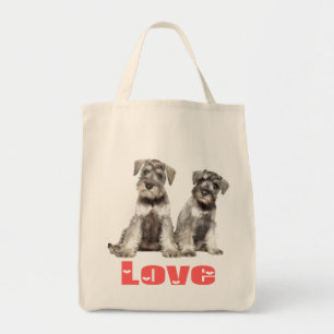 Tote Miniatura Schnauzer Cães Filhotos Bolsa de Coraç