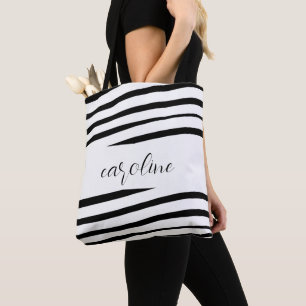 Tote Monograma Mínimo Preto e Branco - Bolsa Strike