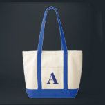 Tote Monograma Personalizado AZUL ROYAL BOLSA NATURAL<br><div class="desc">Monograma personalizado AZUL BOLSA NATURAL. Crie a sua própria bolsa!</div>