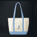 Tote Monograma personalizado - luz AZUL   BOLSA NATURAL<br><div class="desc">Monograma personalizado AZUL   BOLSA NATURAL. Crie a sua própria bolsa!</div>