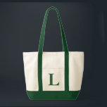 Tote Monograma personalizado VERDE ESCURO O BOLSA<br><div class="desc">Monograma personalizado VERDE ESCURO O BOLSA NATURAL. O costume cria seu próprio saco!</div>