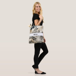 Tote monograma vintage bolsa folhas abstratas