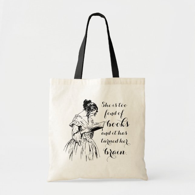 Tote Muito apreciado com livros Louisa May Alcott Bolsa (Frente)