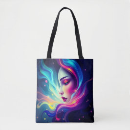 Tote Mulher etérea com Bolsa de fluxo luminoso colorido
