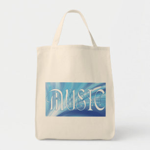 Tote MÚSICA personalizada com bolsa de espiral azul
