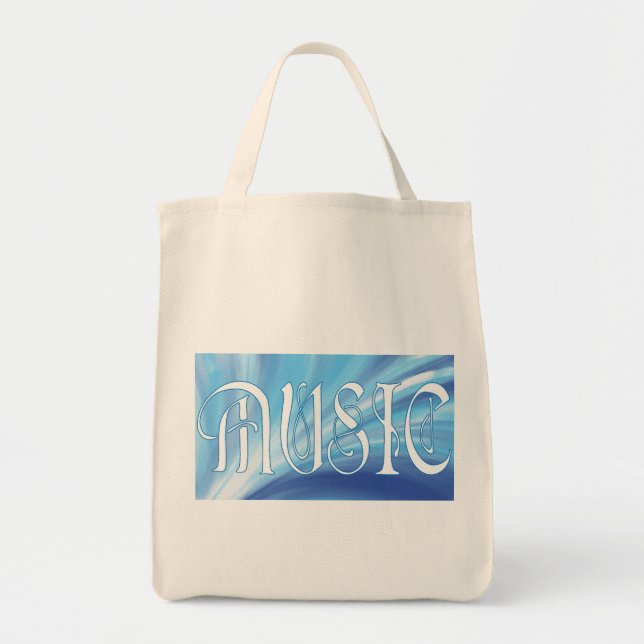 Tote MÚSICA personalizada com bolsa de espiral azul (Frente)