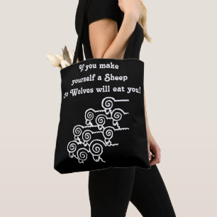 Tote Não seja um Bolsa de Ovelha (preto)