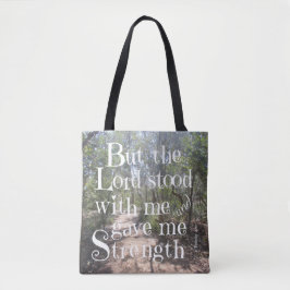 Tote Natureza Bolsa com Verso de Timothy 4:17