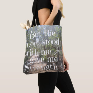 Tote Natureza Bolsa com Verso de Timothy 4:17