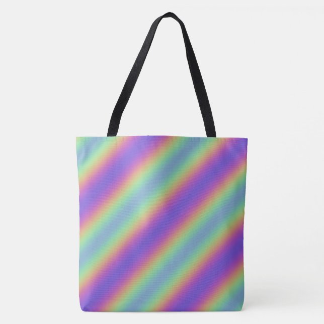 Tote Neon Glow Rainbow Stripe Bolsa (Frente)