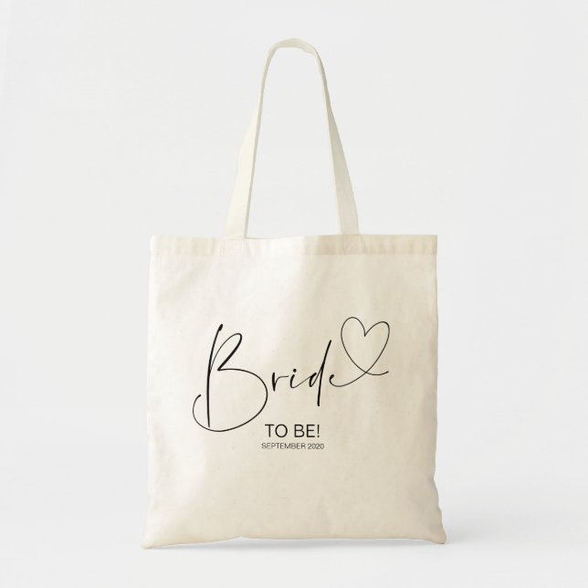 Tote Noiva de Bolsa de Casamento Simples de Preto e Bra (Frente)