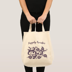 Tote Noiva Felizmente Para Sempre Bolsa Roxa