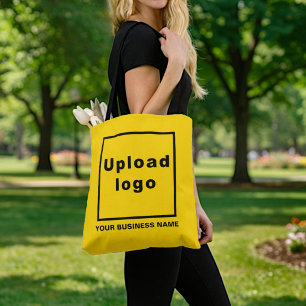 Tote Nome da Empresa e Logotipo em Bolsa Amarela de Com