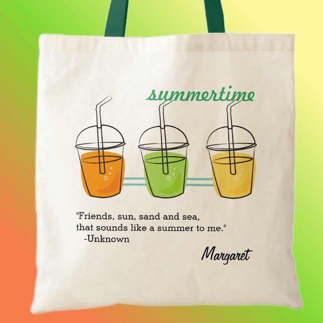 Tote Nome no Summertime Cotton Budget Bolsa (Criador carregado)