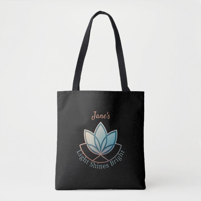 Tote Nome Personalizado Lotus Bolsa - [NAME] Brilha (Frente)