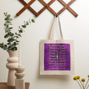 Tote Nomes de Jesus Purple Bolsa