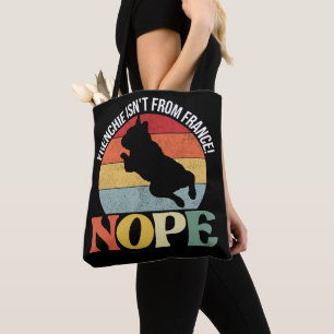 Tote Nope frenchie não é da França - bolsa preto