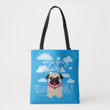 Nós somos o bolsa indo do Pug do viagem dos