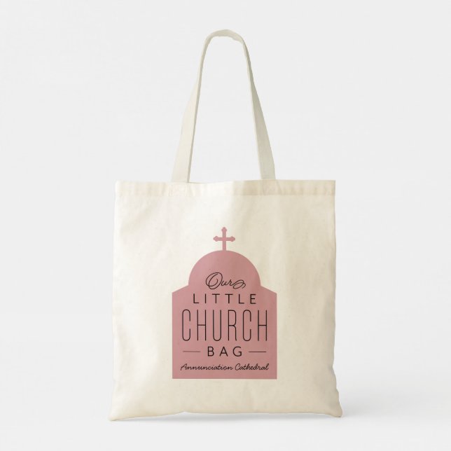 Tote Nossa pequena bolsa da igreja, rosa, bolsa de cúpu (Verso)