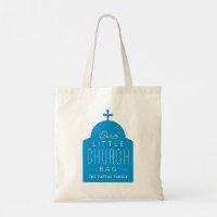 Nossa pequena sacola de igreja azul, bolsa de cúpu