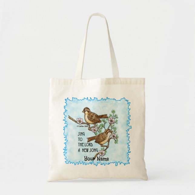 Tote Nova Bolsa de Música Pássaros Cristã (Frente)