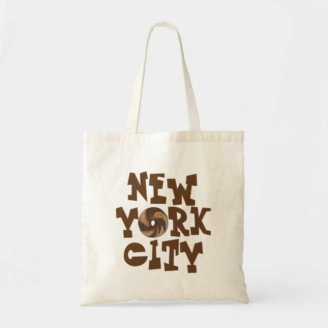 Tote Nova Iorque NYC Marble Rye Bagel Bolsa (Frente)