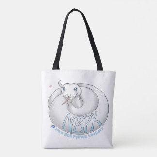 Tote Novo Ball Python Kepers Logotipo Yuki bolsa branco