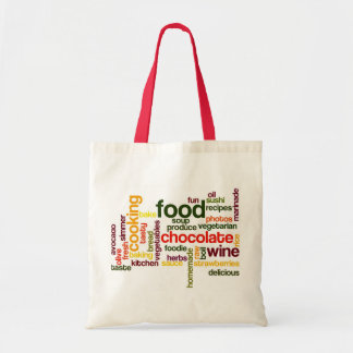 Tote Nuvem da palavra da bolsa de compra da comida do