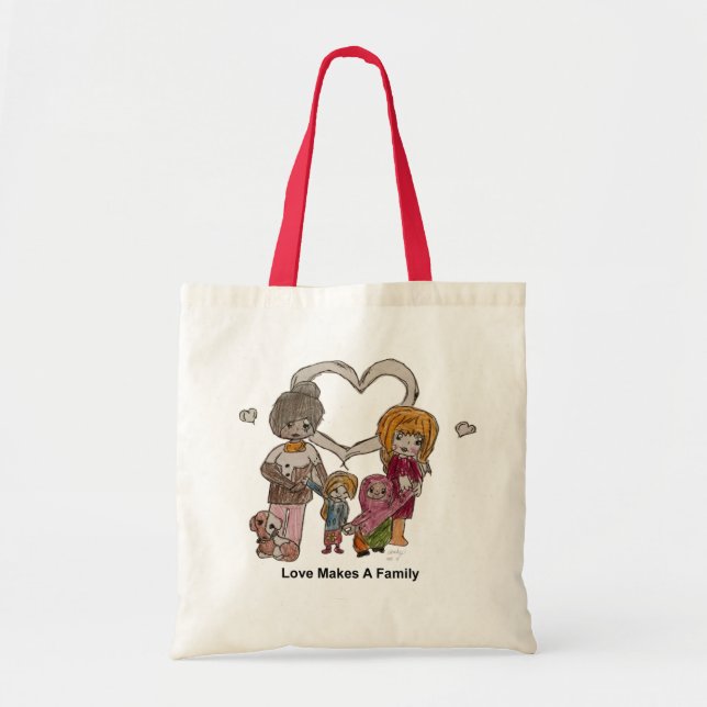 Tote O amor faz uma família por Ainsley--O bolsa (Frente)