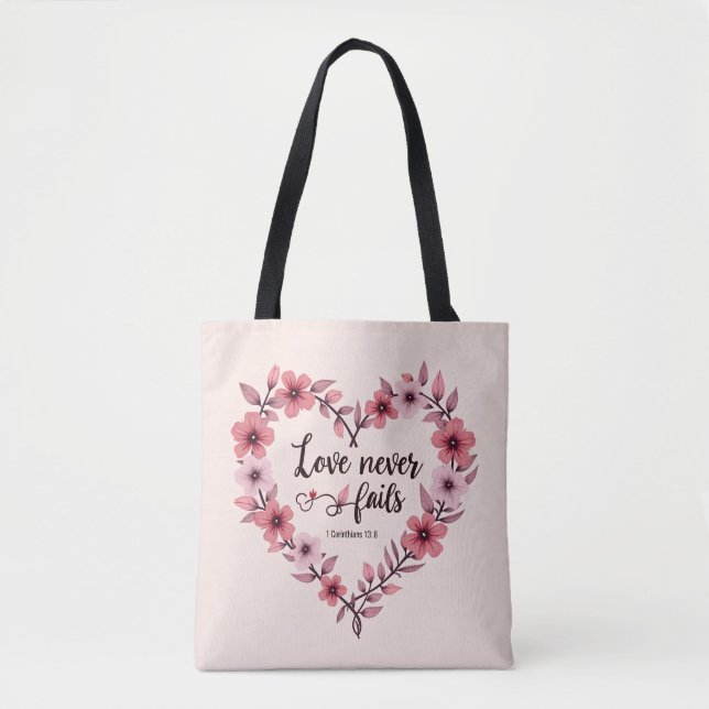 Tote O amor nunca falha Bolsa (Frente)