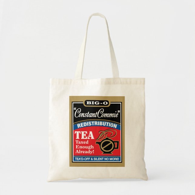 Tote O bolsa 100% do algodão do tea party (Frente)