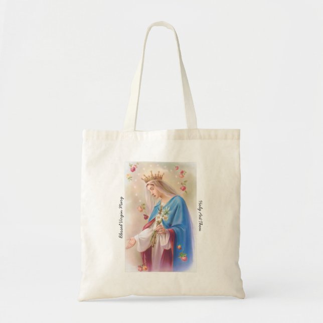 Tote O bolsa abençoado das canvas da Virgem Maria (Frente)