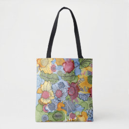 Tote O bolsa abstrato floral colorido