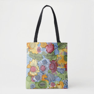 Tote O bolsa abstrato floral colorido