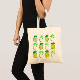 Tote O bolsa amarelo e verde do jumbo dos abacaxis